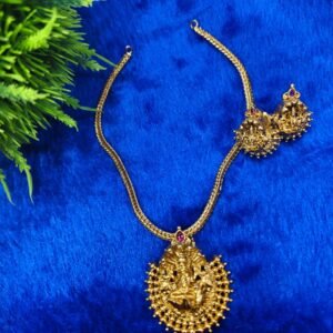 Lakshmi Gold-Tone Temple Pendant Necklace