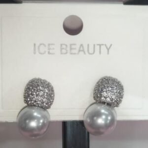Pearl Ball Crystal Stud Earrings