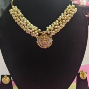 Pearl Lakshmi Temple Necklace Set