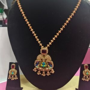 Krishna Peacock Temple Necklace Set