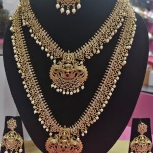 Grand Lakshmi Pearl Bridal Necklace Set